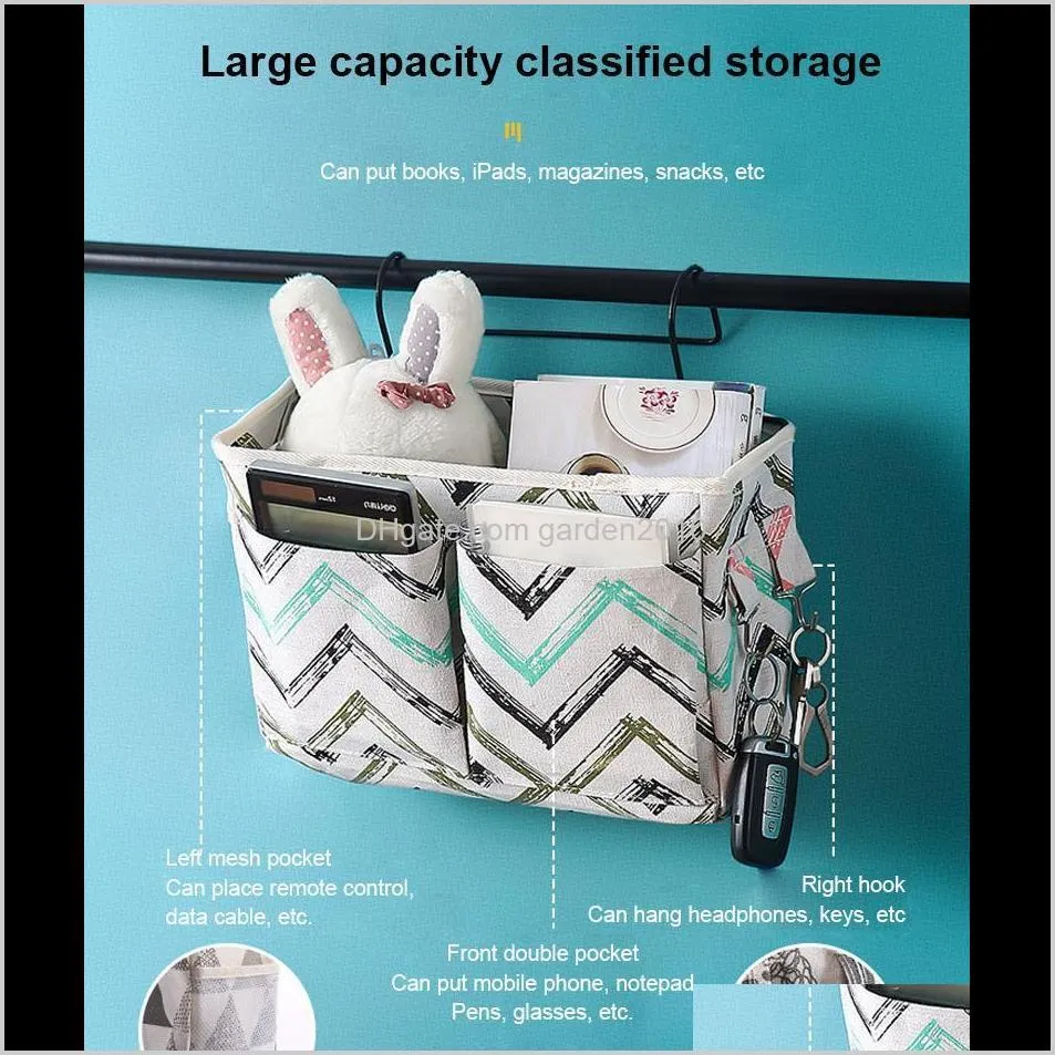 hanging organizer bedside storage bag multi-pocket holder for dormitory bed bunk bed storage rails household txtb1