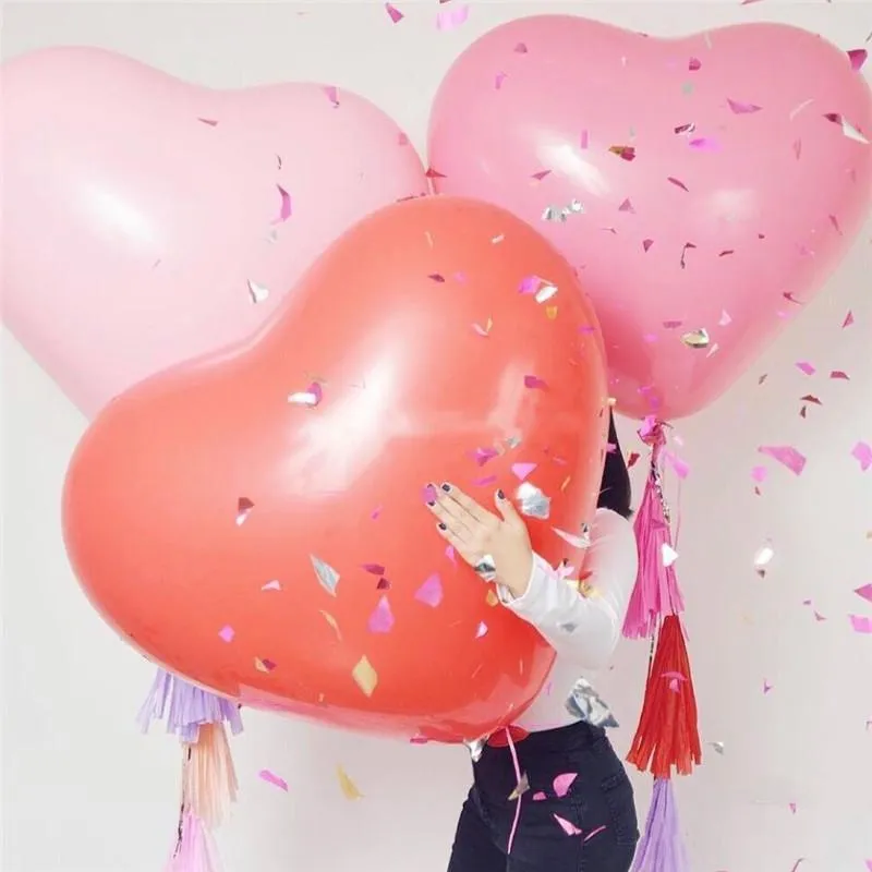 Party Decoration 36inch Latex Balloon Large Love Paper Tassel Latable Helium Wedding Birthday Baby Shower
