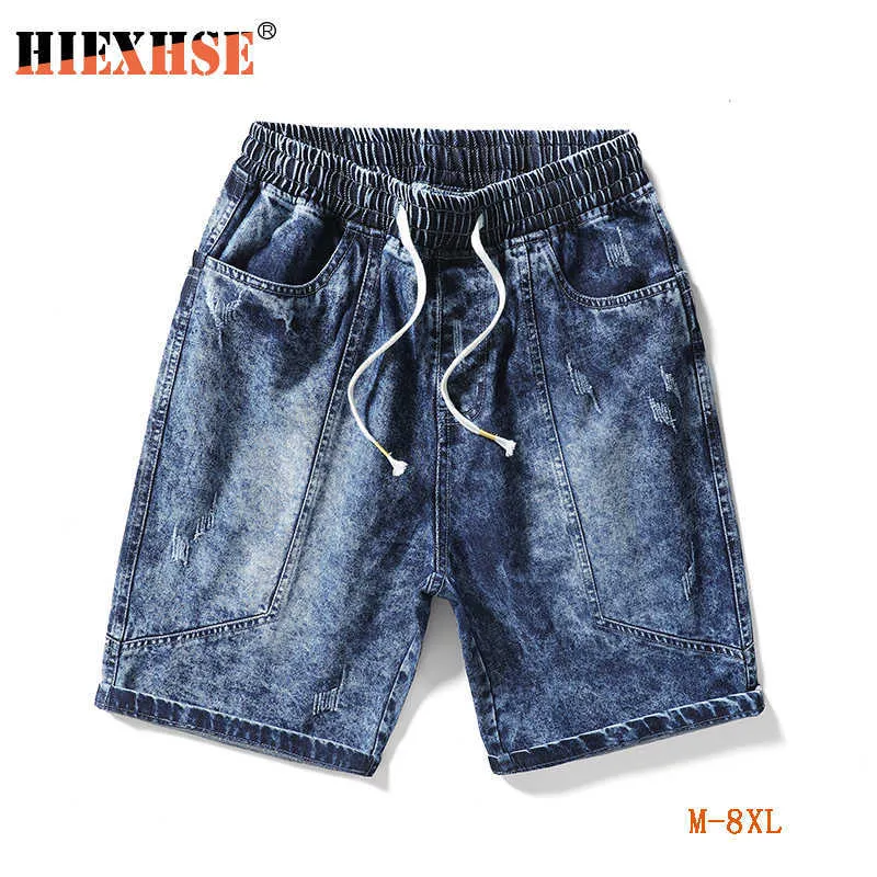 Jeans Shorts Men Summer Casual Brand Streetwear Cotton Denim Pant Larege Size 8XL Pants Harajuku 210714