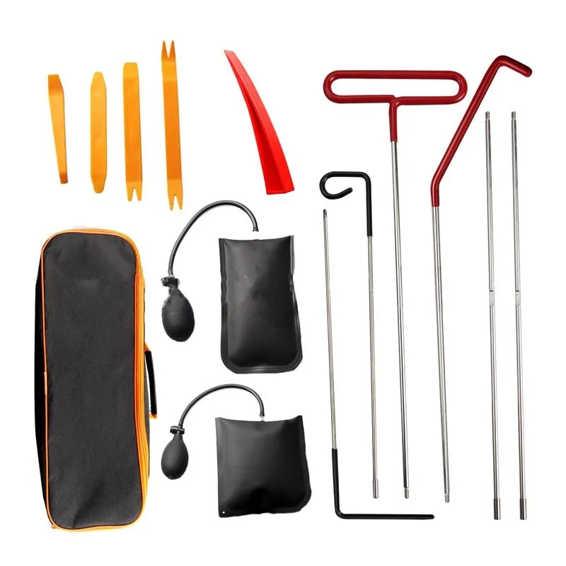 Professional Hand Tool Sets 14Pcs Car Door Open Unlock Kit Lock Out Emergency Wedges Air Pump Universal For Vehicles