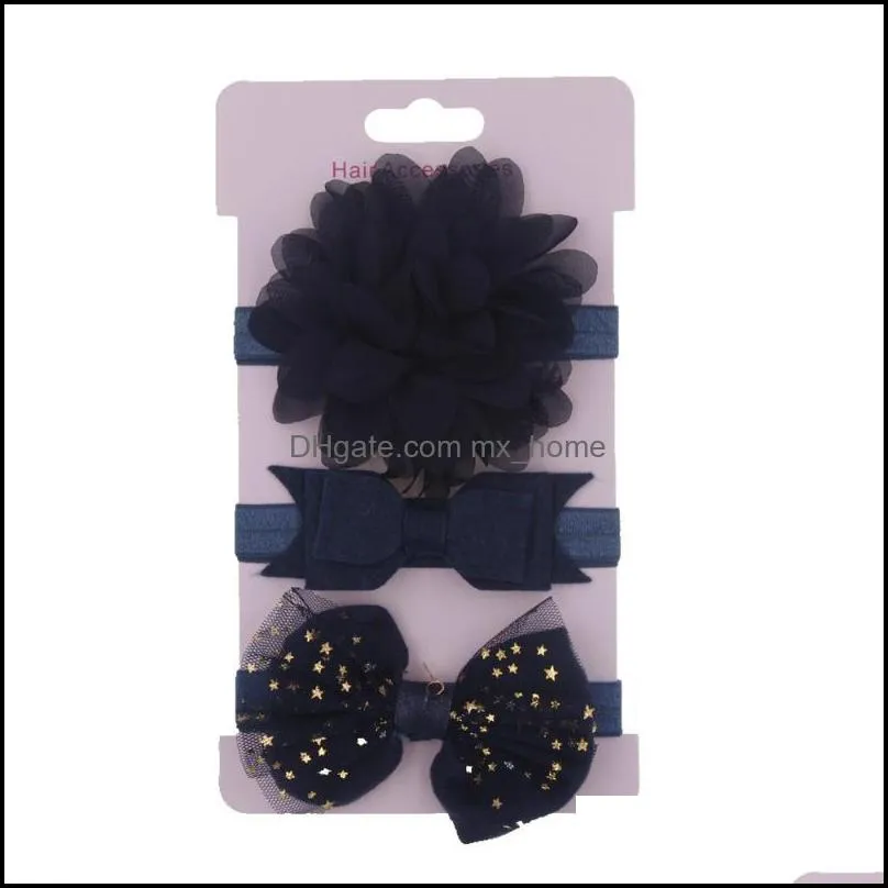 3PC/Set Cute Bow Knot Headband For Baby Sweet Children`s Series Hairband Hair Accessories HeadWear Headdress