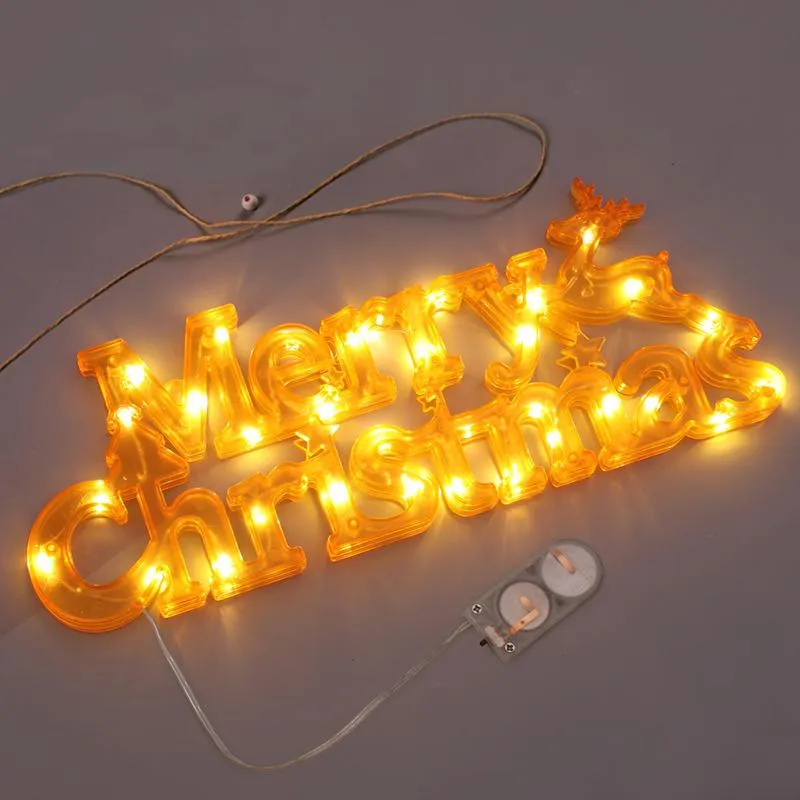 Merry Christmas Letter Light Sign Christmas Decorations LED Lantern Xmas Garland Hanging Lights w-01000