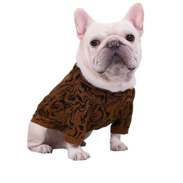 Brown Letter Drukowane Peter Pet Sweter Spring Zwierzęta T Shirt Dog Odzież Buldog Corgi PUG Puppy Odzież