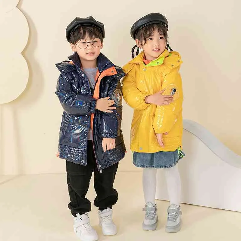 Yishanlian Children's Wash Free Down Wersja Koreańska Wersja Zagęsiona Chłopcy i Dziewczyny Styl Zima