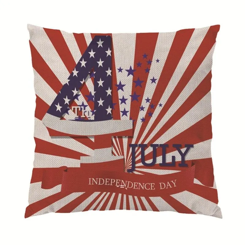 New7colors linne kudde täcke trump 2024 kasta örngott väska USA flagga Independence Day Presenter Party Hem Sofa Bil Pillowcases RRE11517