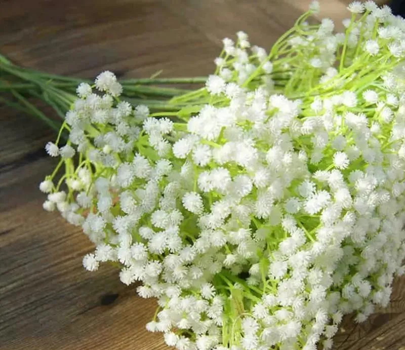 100pcs / lot gypsophila 실크 아기 호흡 인공 가짜 실크 꽃 식물 집 웨딩 파티 홈 장식 무료