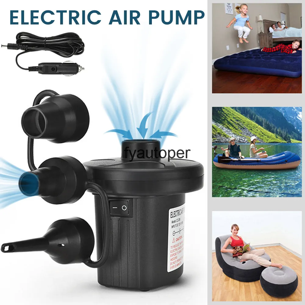 Pompa Air Electric per gonfiabili Materasso portatile con 3 ugelli Ringgruppamento rapido Riflettore di riempimento 110-240V