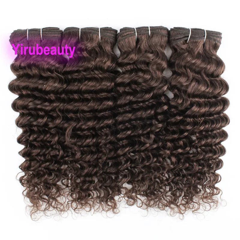 3 pacotes virgem brasileira 100% cabelo humano 2 # cor onda profunda três peças produtos indianos peruanos malaios tramas duplas 10-24 polegadas