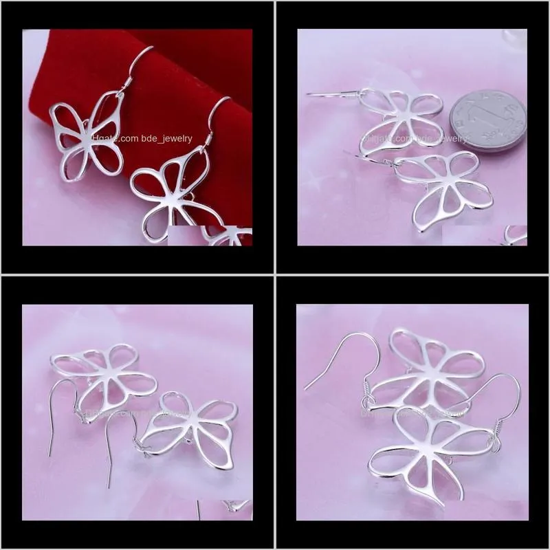 the best-selling 925 silver butterfly drop earrings fashion jewelry dff0814