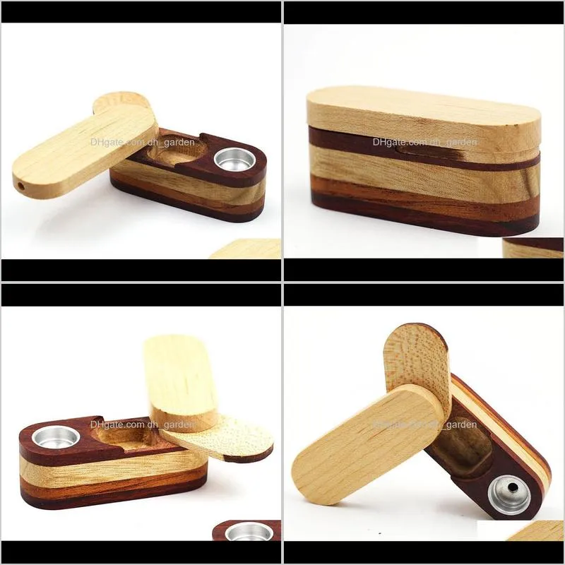newest folding smoking wooden pipe foldable metal monkey hand tobacco cigarette pipe with storage space bowl tools accessories sn2146