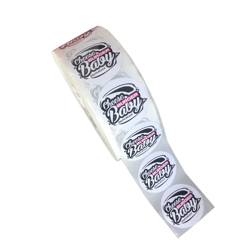Custom 1-Inch Circle White Vinyl Sticker Labels with Full Color Printed ...