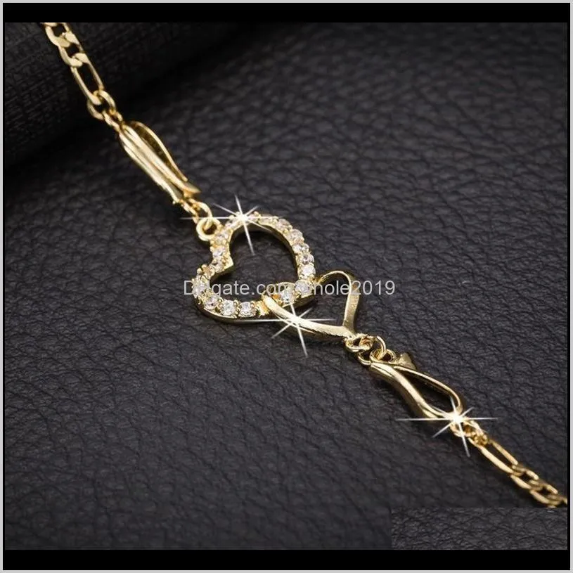 doreenbeads romantic heart anklet for women accessories gold silver color link chain hollow jewelry charms party gift anklets