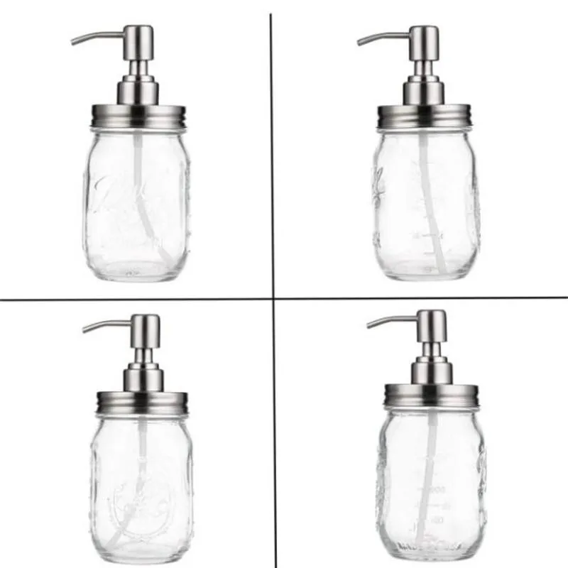 Stainless Steel Rotor Mason Jars Lid Leak Proof Soap Dispenser No Jars Transparent Press Pump Head Hot Sale 7 5bt D2