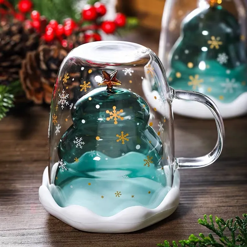 9 oz Glass Coffee Mug with Lid and Tray, Christmas Starry Style, Custom  Logo Supported from Dhgate Mugs - price 5.78