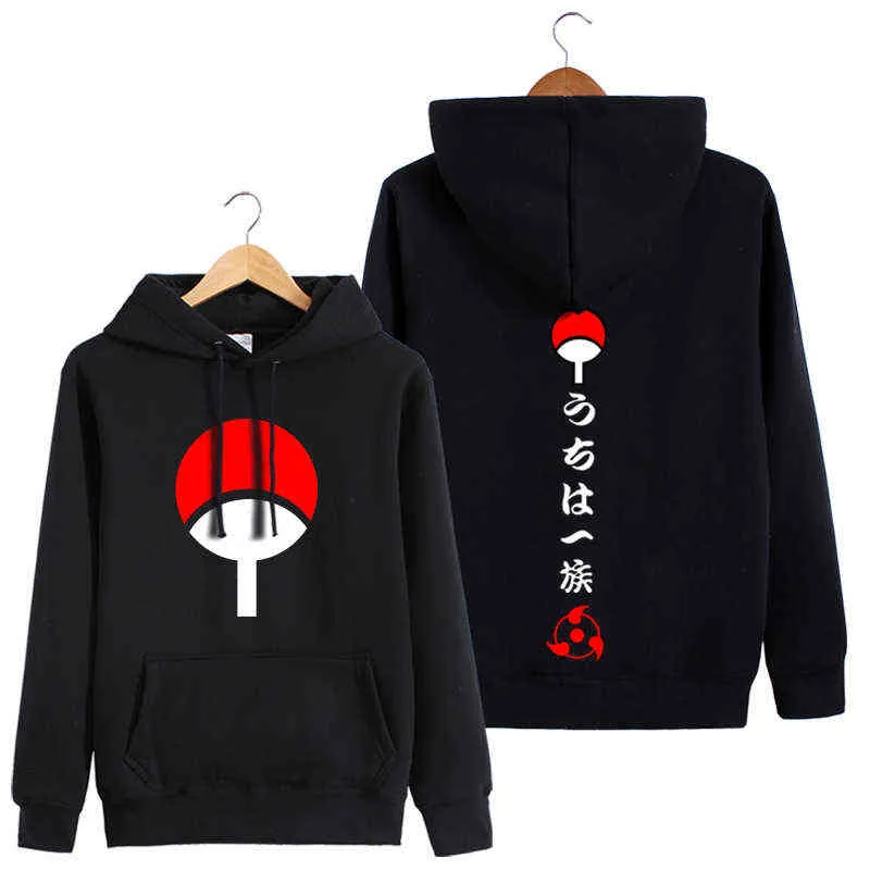 Manga anime giapponesi Around Felpa con cappuccio Autunno maniche lunghe Uchiha Sasuke Vestiti anime Giacca oversize Felpe con cappuccio cool X1027