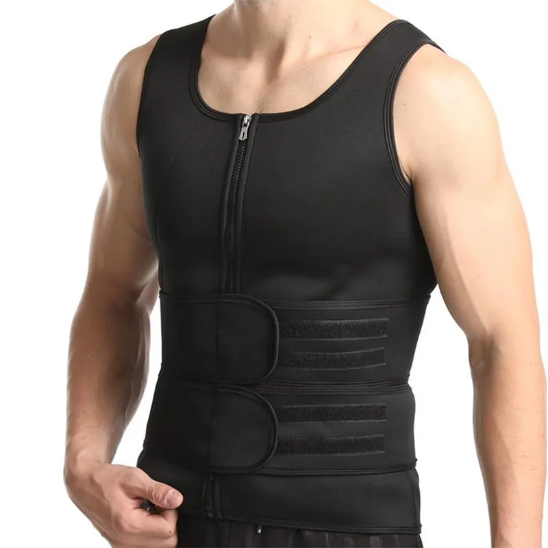 Męskie kształty ciała Mężczyźni Shaper Waist Trener Pas Brzucha Shapewear Sauna Garnitur Odchudzanie Bielizna Wzmocniona Kamizelka Pocenia Gumowa gorset