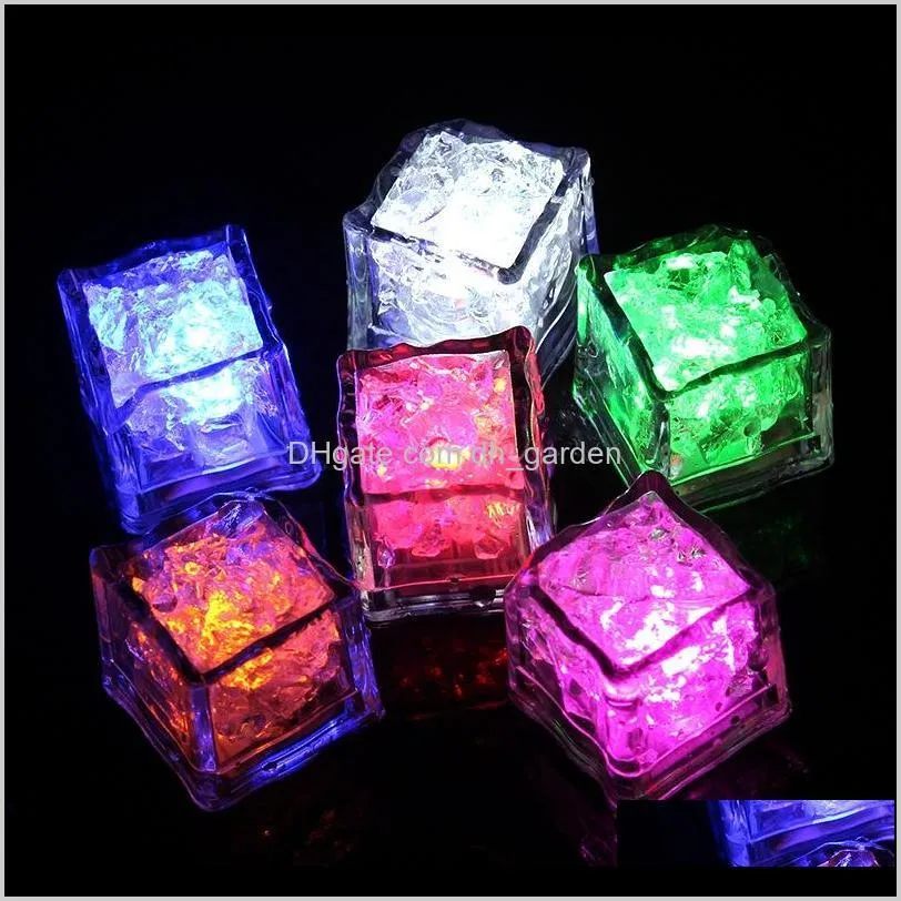 flash led ice cubes light water-activated flash led luminous ice cube lights glowing induction wedding birthday bars drink decor dbc