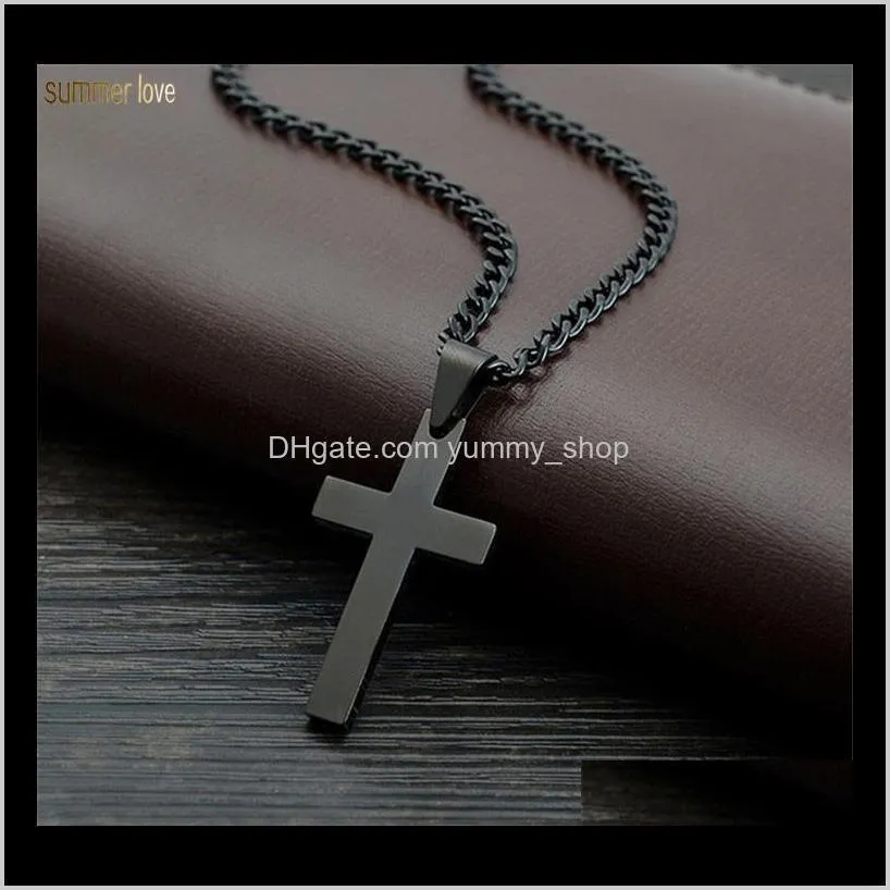 Collier de mode en acier inoxydable pour hommes femmes or sier noire chaîne de liaison jesus jeses croix collaires de prière bijoux cefdh zi6pf