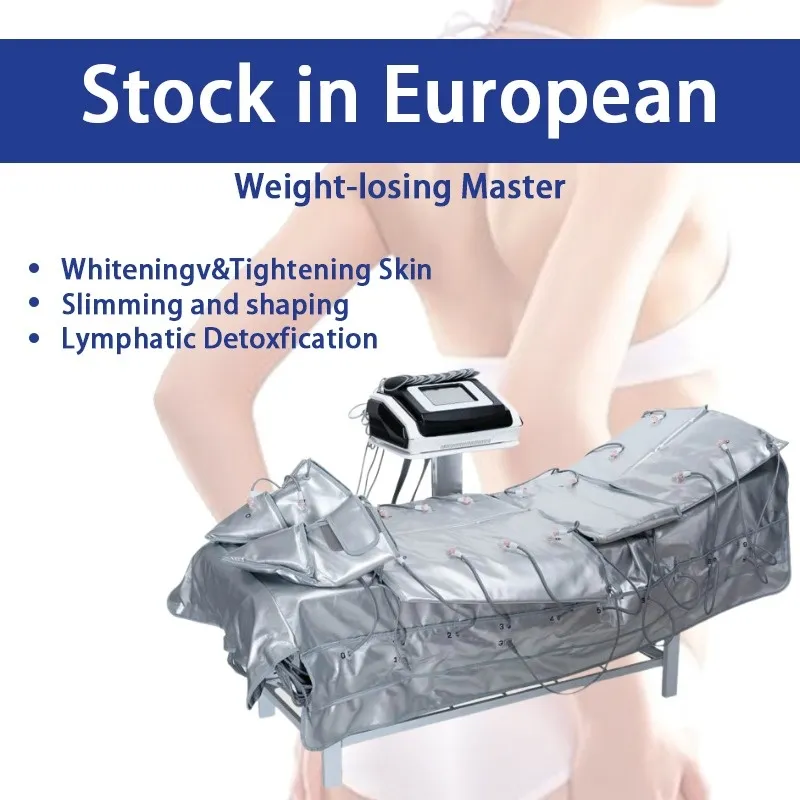 Spanien i lager Nyaste 3 i 1 långt infraröd pressoterapi Bio EMS Electric Muscle Stimulation Air Pressure Lymf Drainage Body Slimming Device
