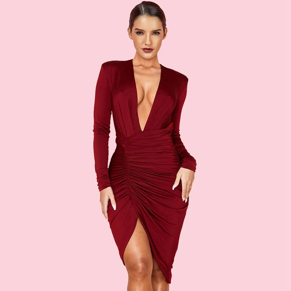 wine red bodycon dress Annabel Bodycon Maxi Dress Wine main image 1