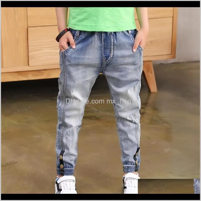 boy jeans loose solid casual for spring autumn boys jeans children`s fashion jeans for age 3 4 5 6 7 8 9 10 11 12 13 14 years 201204