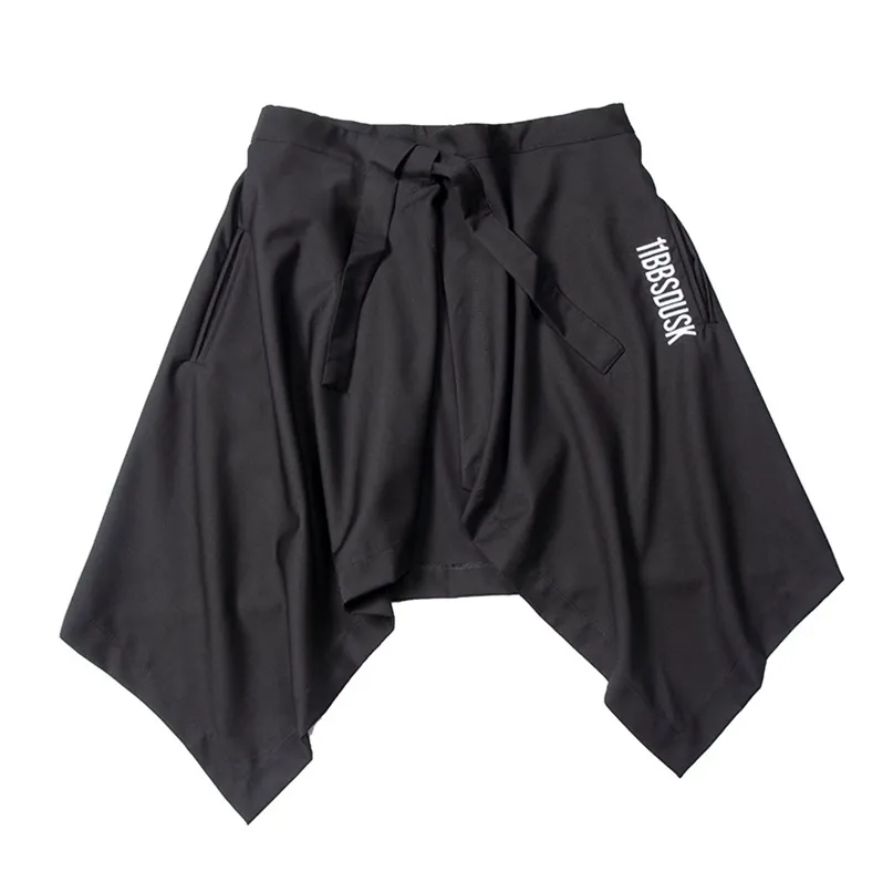 Techwear Hip Hop Men Women Harem Skirts Shorts Harajuku Skateboard Streetwear Black Pleated Apron Gothic Joggers Trousers Pants 210713