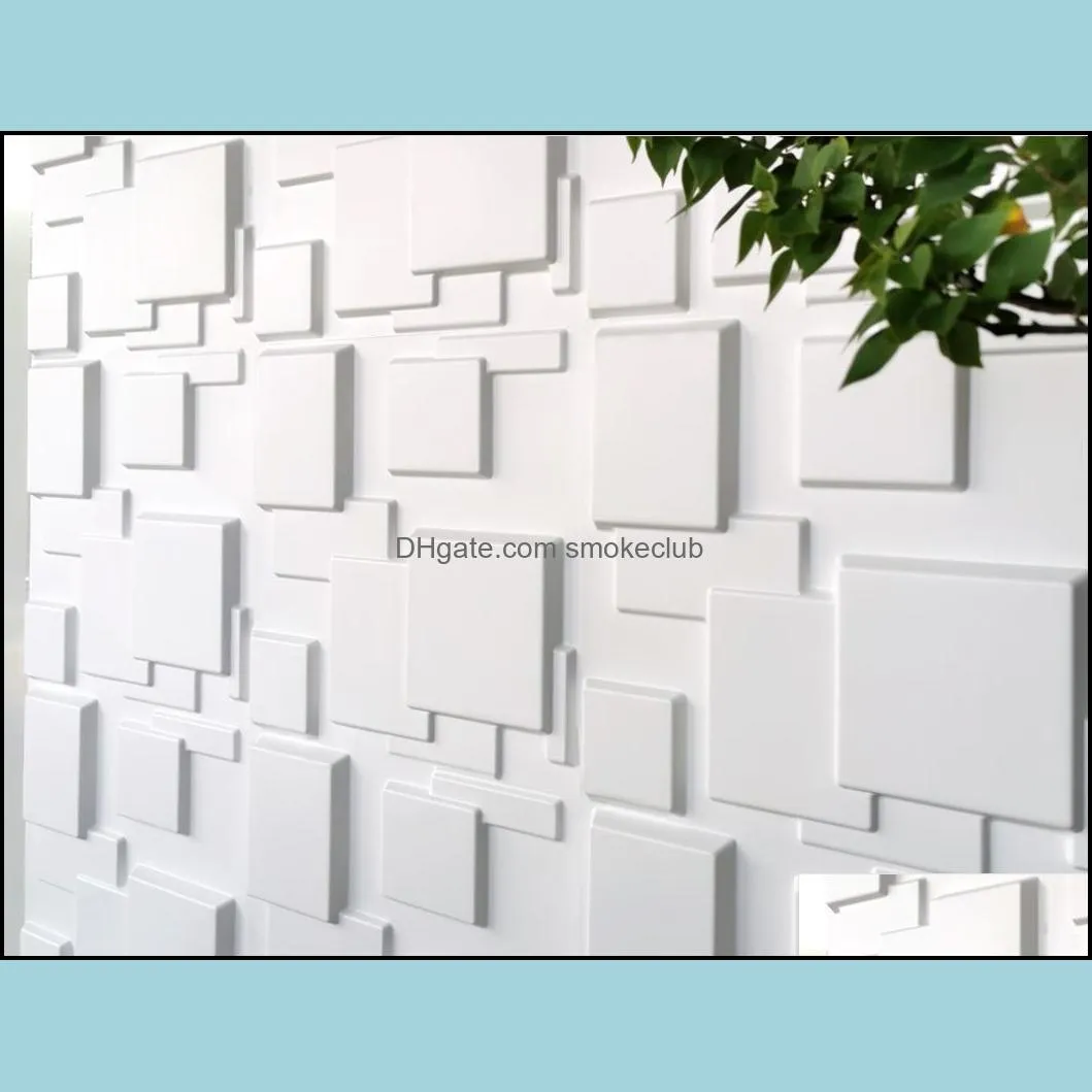 Wallpaper decorative 3D paneling Plastic PVC Modern Wall Design, White, 19.7inch x*19.7 inch