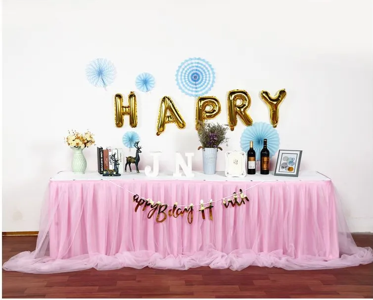 Wedding Check-in Table Skirt Cloth Decoration Starry Sky Table Yarn Tables Cloths One meter