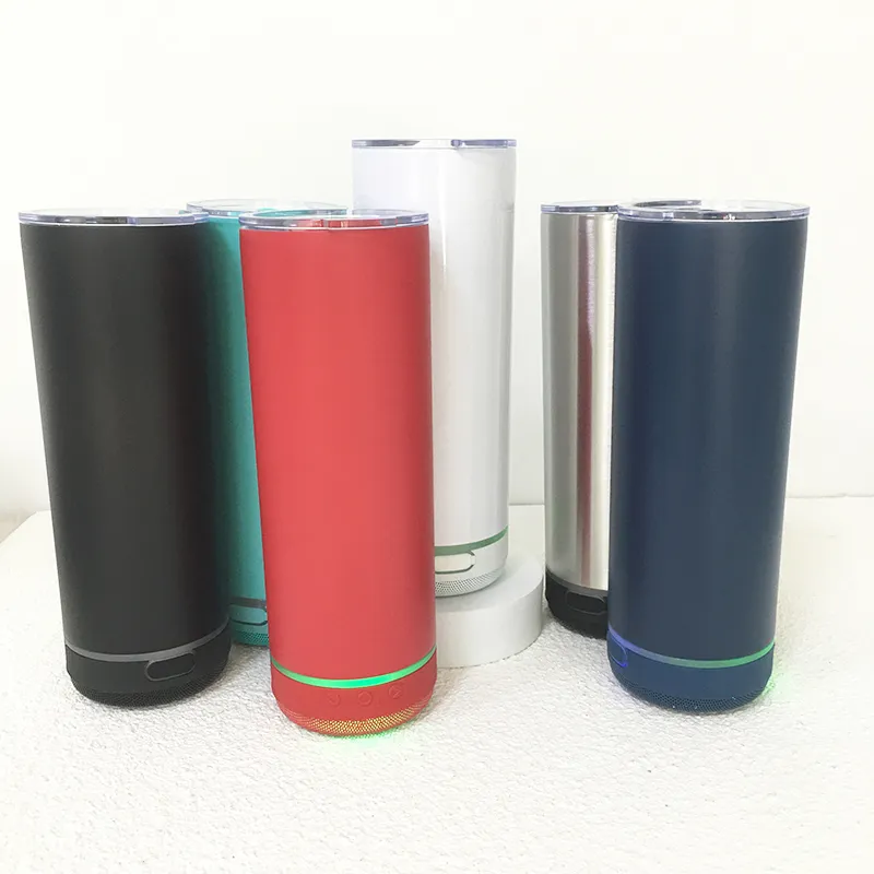 17oz/18oz Stainless Steel Wireless Music Tumbler Sublimation Blank Straight Speaker Blue tooth Vaso Termico Water Bottles Tumblers