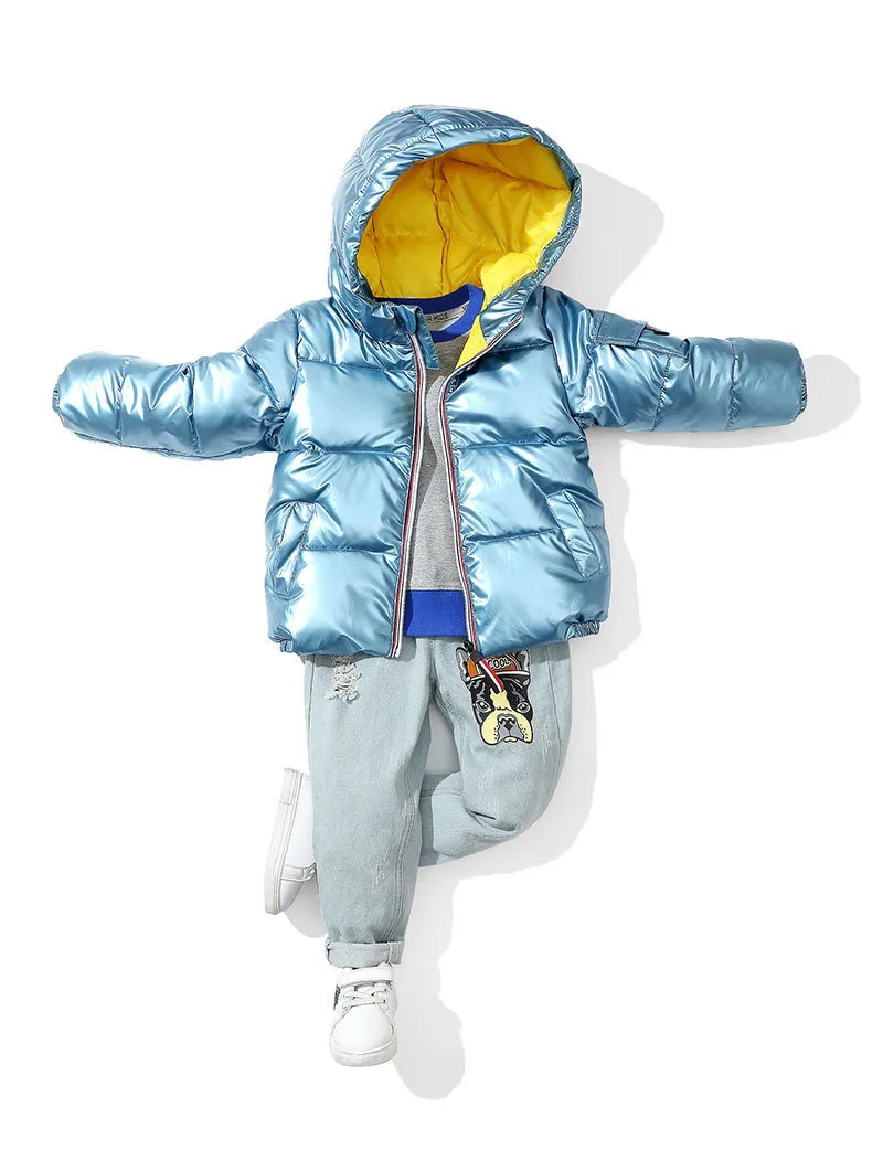 2021 Children winter jacket Coat for kids girl silver gold Boys Casual Hooded Coats Baby Clothing Outwear kid Parka Jackets snowsuit