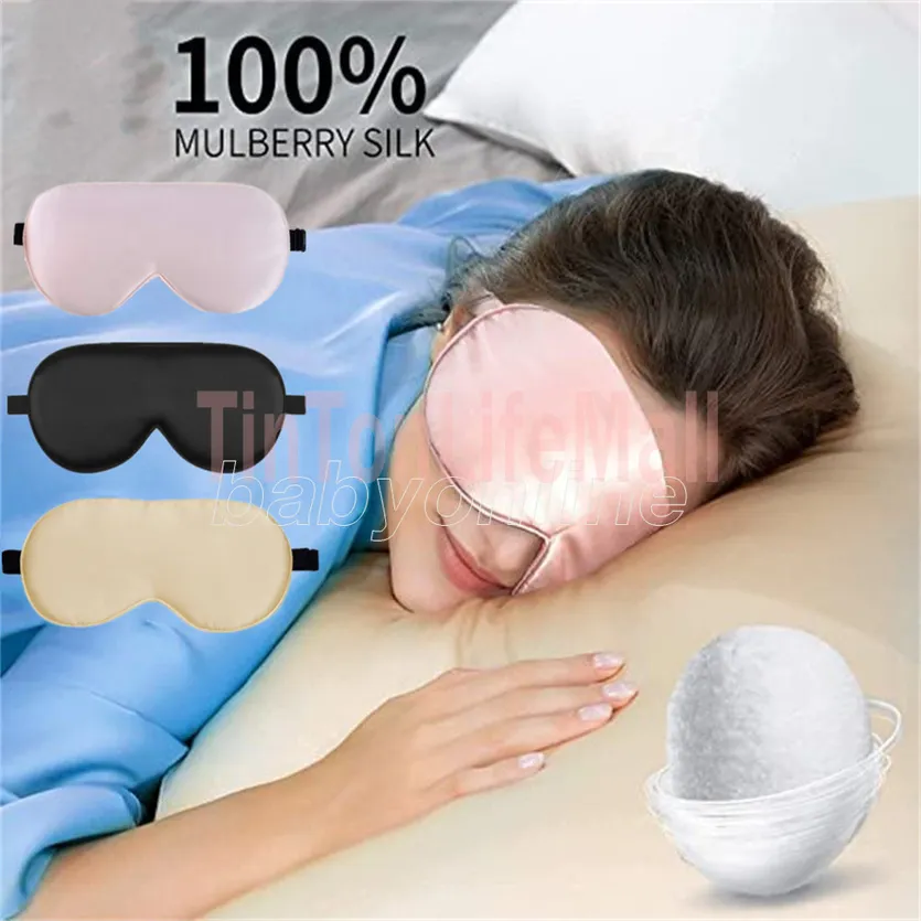 100٪ الطبيعية 19 التوت الحرير النوم قناع العين النوم ناعمة لينة العين النوم الظل غطاء مع مرونة حزام قابل للتعديل SXDC29
