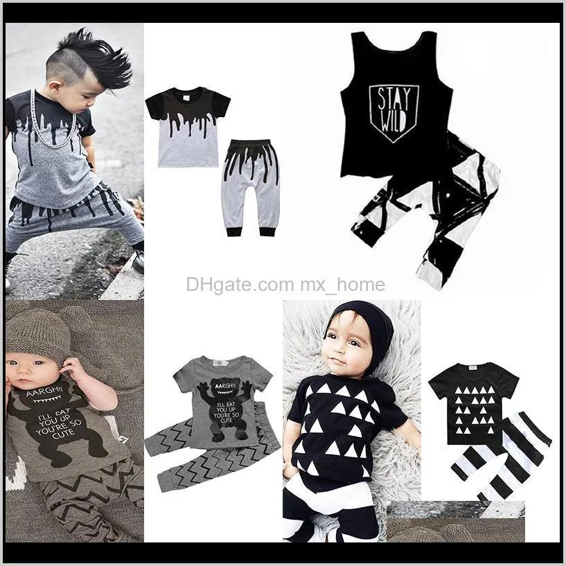 kids clothing sets two-piece 47 designs summer for boys girls baby clothes short sleeve cotton shirt pants shorts 6m-7t