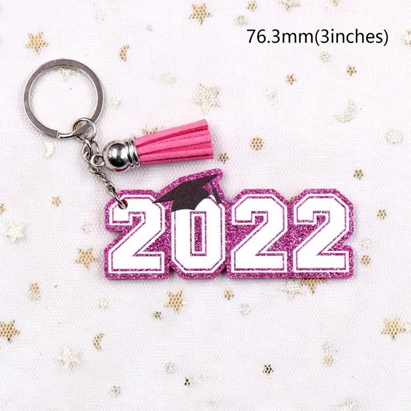 2022 Graduation Keychain Pendant Acrylic Tassel Keychains Car Bag Decoration Key Chain Graduation Gift Keyring