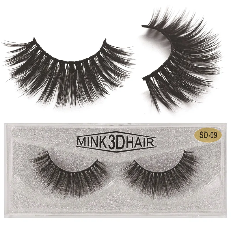 Mercadorias Spot Eyelashes SDseries 3D Imitação Mink Mink Soft and Long Eyelashes Espessura 1 par