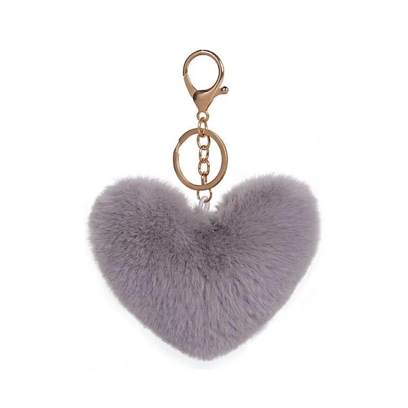 2022 Plush key-chain Party Favor multi-color stitching love pendant color plush peach heart rainbow bag car ornament