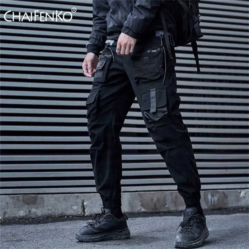 Yeni Chaifenko Siyah Kargo Pantolon Erkekler Hip Hop Streetwear Joggers Sweatpant Moda Harajuku Harem Pantolon Çok Cep Rahat Mens 211119