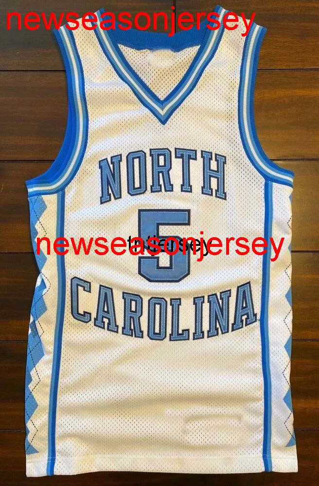 % 100 dikişli Kuzey Carolina Tar Heels Ed Cota Basketbol Forması Whtei Erkek Kadınlar Gençlik Dikişli Özel Numaralı Adı Forma Formaları XS-6XL