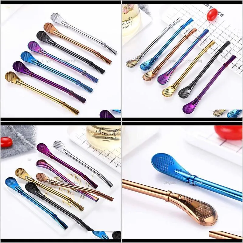 drinking straw stainless steel yerba mate straw gourd bombilla filter spoons reusable metal pro tea tools bar accessories