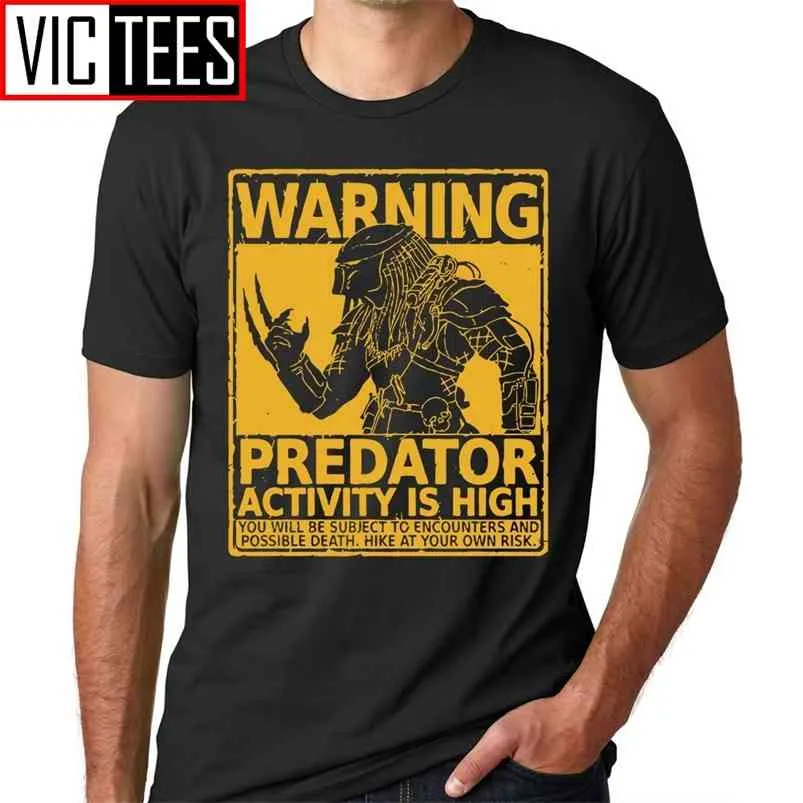 Maglietta da uomo Season Predator Activity is T T-shirt Design Vintage Cotone stampato 210706