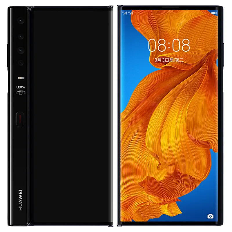 원래 Huawei Mate XS 5G 휴대 전화 8GB RAM 512GB ROM Kirin 990 Octa Core Android 8.0 "OLED Foldable 전체 화면 40.0MP AI NFC 지문 ID 4500mAh 스마트 휴대 전화