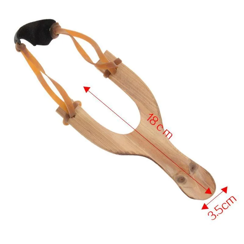 Children's wooden slingshot rubber rope traditional hunting tools for children outdoor play slingshot exercise children aiming shooting toy