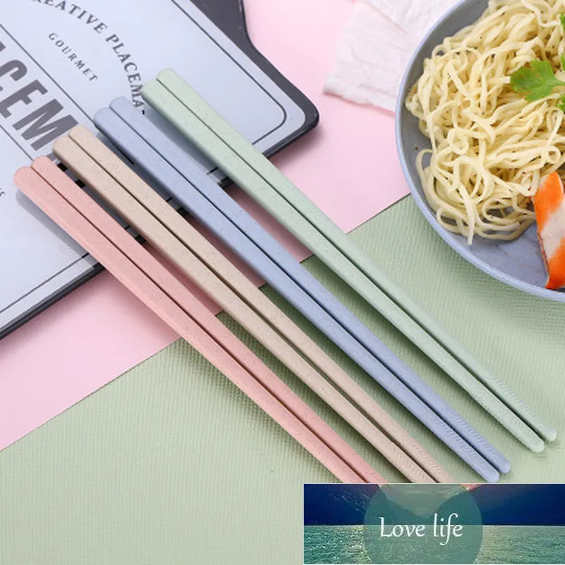 1 Pair Wheat Straw Chopsticks Portable Japanese Tableware Hotel Restaurant Non-Slip Chinese Kitchen Tool