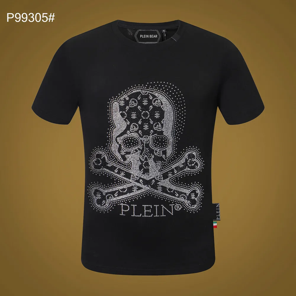 PLEIN BEAR T SHIRT męskie markowe koszulki odzież marki Rhinestone czaszka męskie t-shirty klasyczne wysokiej jakości hiphopowy sweter Tshirt Top na co dzień Tees PB 11448