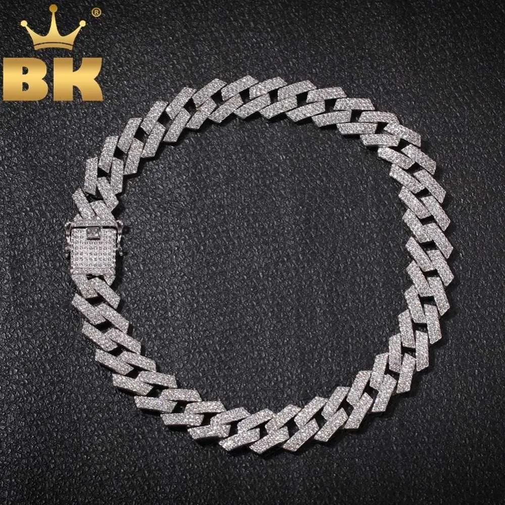 The Bling King 20mm Pradze Cuban Link Łańcuchy Naszyjnik Moda Hiphop Biżuteria 3 rzędowe Dżetki Iced Out Naszyjniki dla mężczyzn T200113