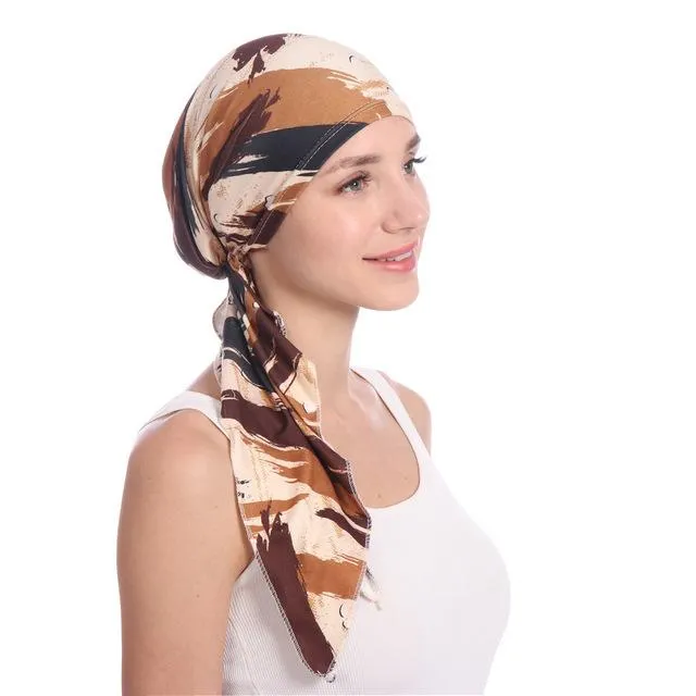 Mode fleurs imprimer femmes intérieur hijabs casquette musulman foulard turban bonnet prêt à porter islamique dames envelopper sous les casquettes hijab