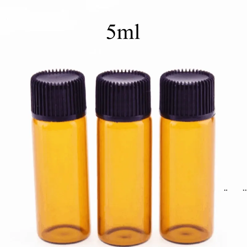 New Amber Dropper Mini Garrafa De Vidro Exibição de Óleo Essencial Vial Pequeno Perfume Sérico Marrom Amostra Recipiente Mini Esvaziamento Líquido Amostra Vial Ewe7