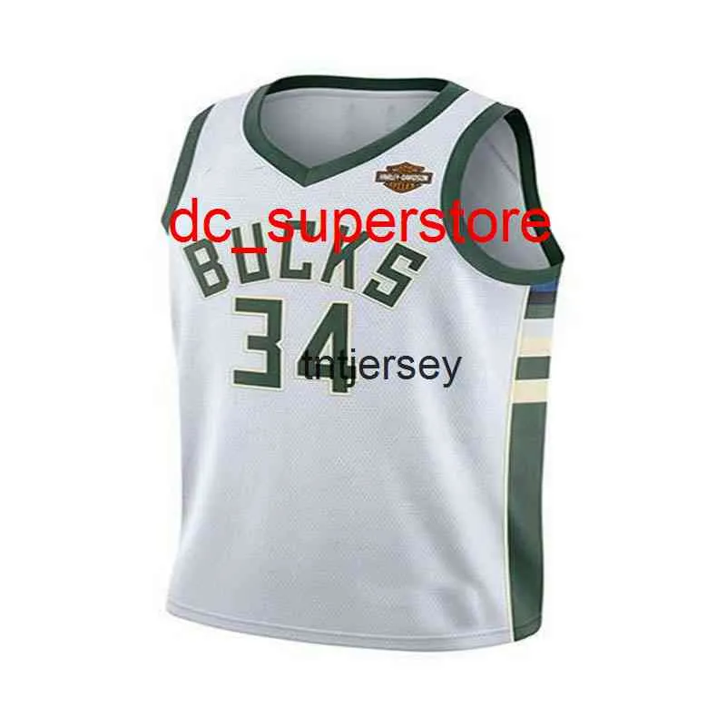 Custom Giannis Antetokounmpo #34 White Jersey zszyte męskie koszulki koszykówki XS-6xl