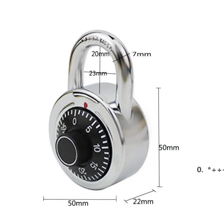 Zinc Alloy Lock Hardated Steel Shackle Dial Combination Bagage Locker Turntable Lösenord Hänglås Gym Closet Safe Disc Lle11611