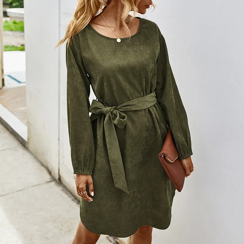 knee length dresses for ladies Audrey Cord Dress – Lost & Found main image 0