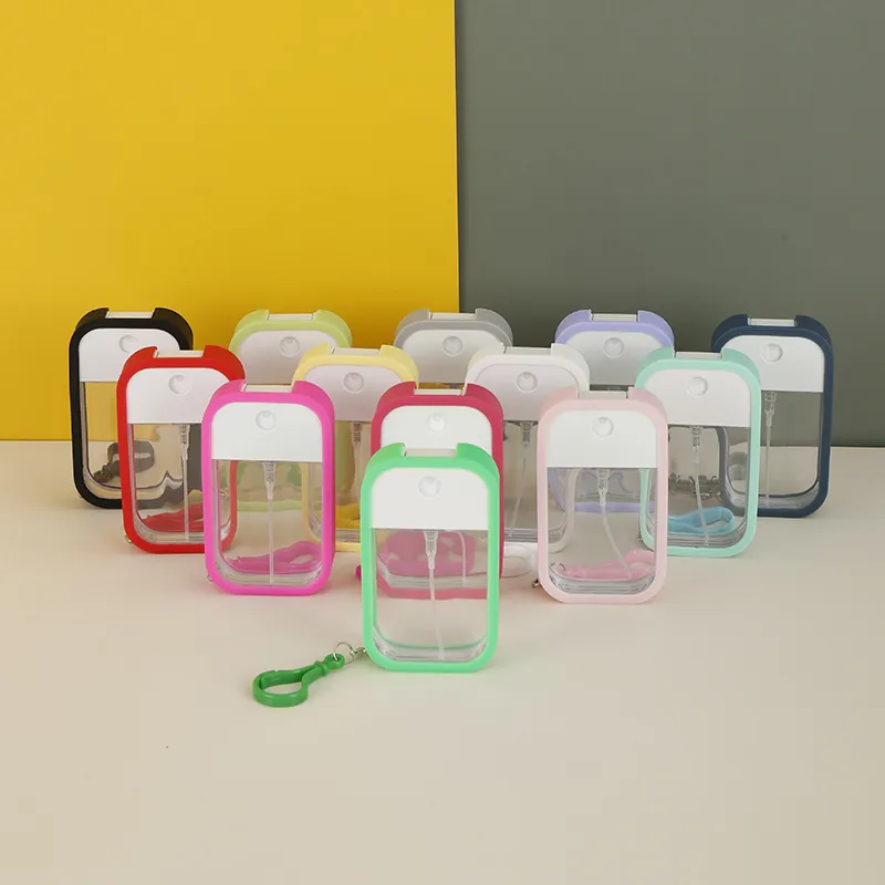 Fashion Design Colorful Silicone Keychain Portable Hand Sanitizer Perfume Bottle Key Chain Bag Pendant Key Ring